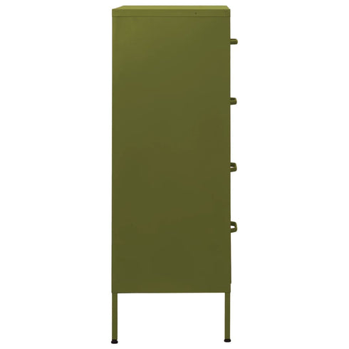 Lady Jillian -  Chest of Drawers Olive Green 80x35x101,5 cm Steel